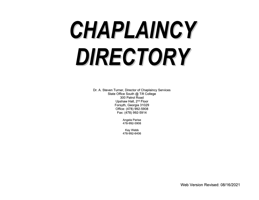 Chaplaincy Centers