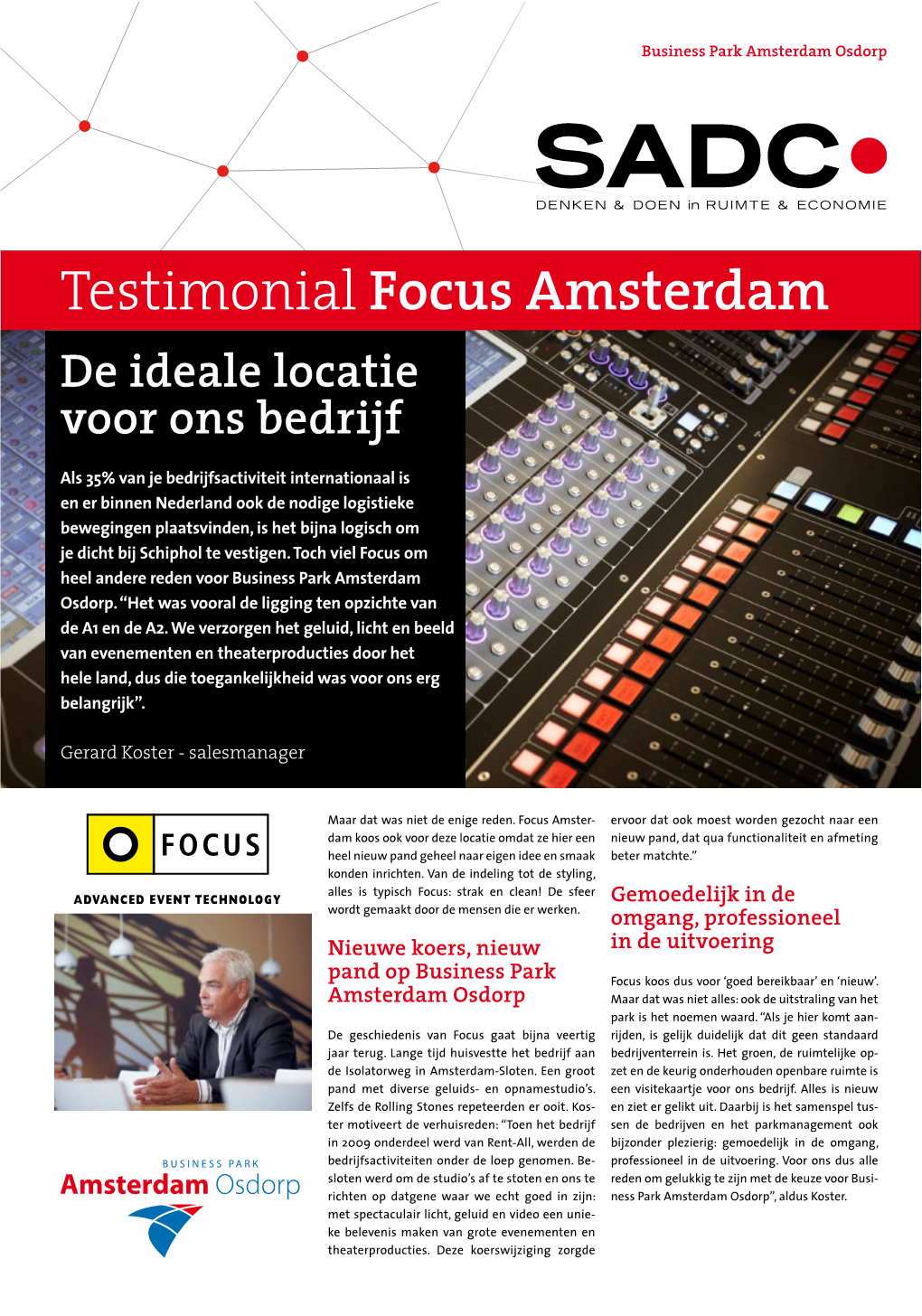 Testimonial Focus Amsterdam De Ideale Locatie Voor Ons Bedrijf