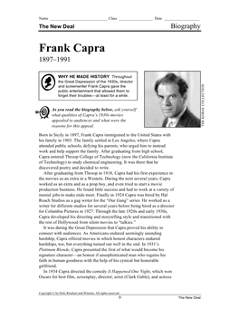 Frank Capra 1897–1991