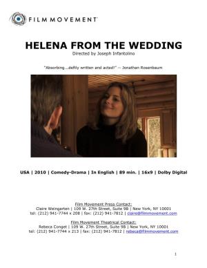 HELENA from the WEDDING Directed by Joseph Infantolino