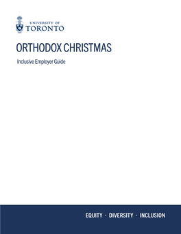 ORTHODOX CHRISTMAS Inclusive Employer Guide