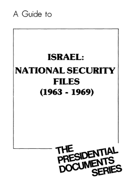 Israel: National Security Files (1963 - 1969)