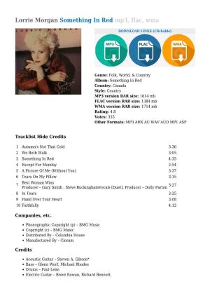 Lorrie Morgan Something in Red Mp3, Flac, Wma