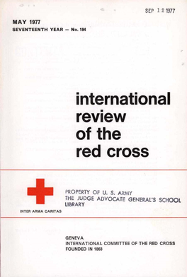 International Review of the Red Cross, May 1977, Seventeenth Year