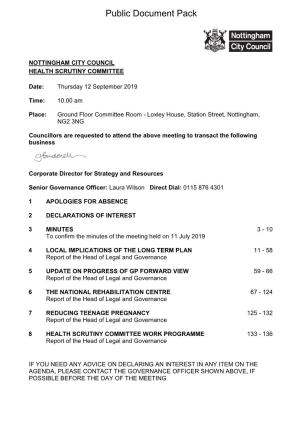 (Public Pack)Agenda Document for Health Scrutiny Committee, 12/09