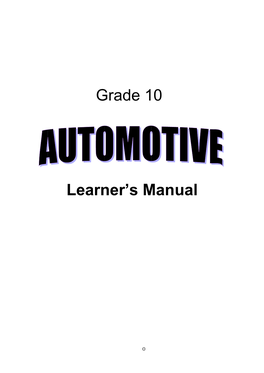 Grade 10 Learner's Manual