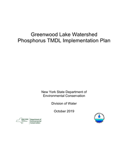 Greenwood Lake Watershed Phosphorus TMDL Implementation Plan