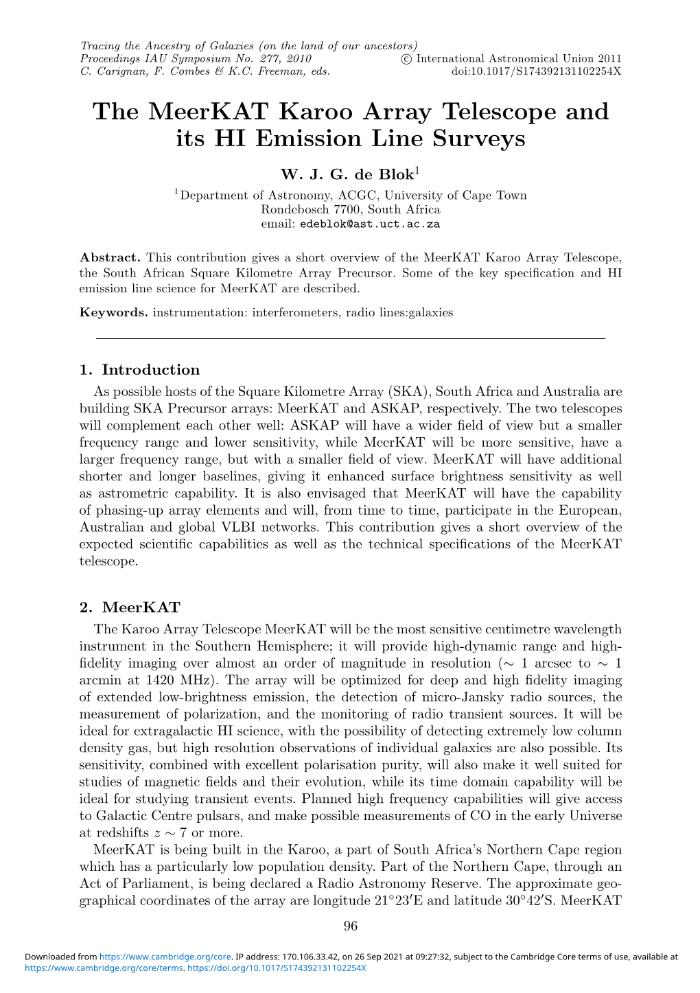 The Meerkat Karoo Array Telescope and Its HI Emission Line Surveys