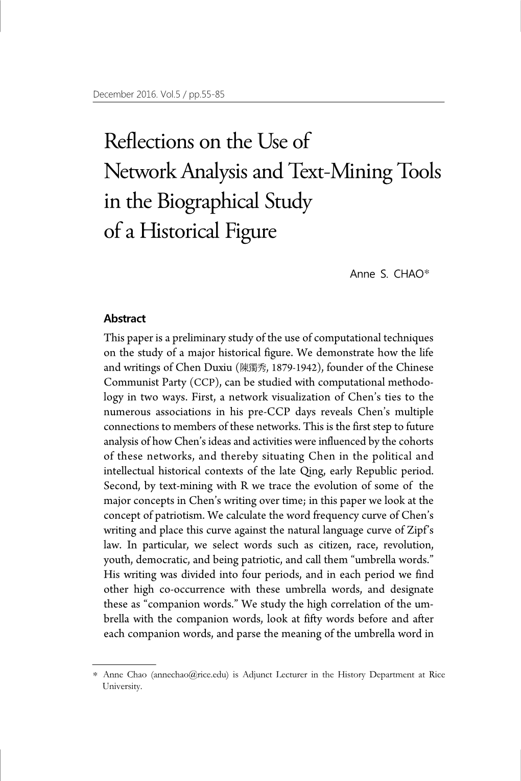 Reflections on the Use of Network Analysis and Text-Mining Tools in the Biographical Study of a Historical Figure