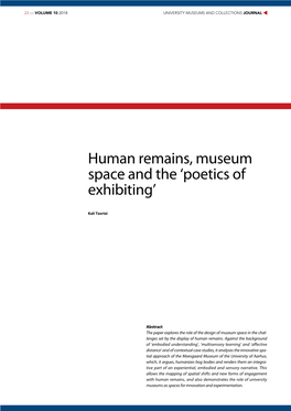 Human Remains, Museum Space and the 'Poetics of Exhibiting'