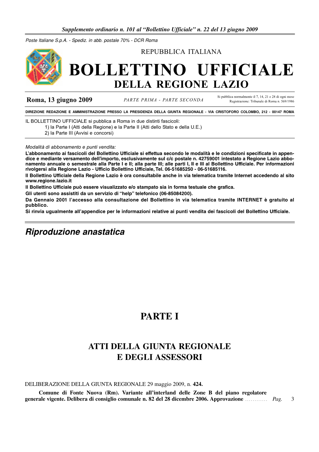 Bollettino Ufficiale” N