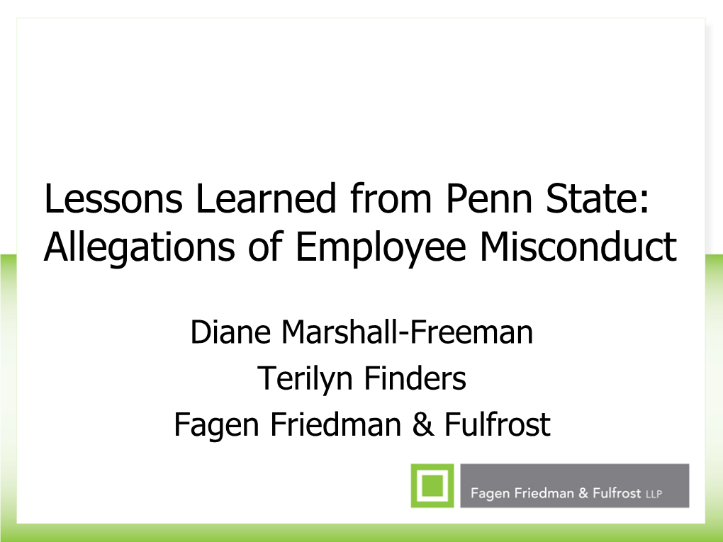 Allegations of Employee Misconduct