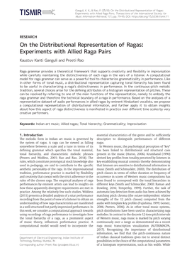 On the Distributional Representation of Ragas: Experiments with Allied Raga Pairs