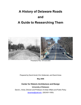 A History of Delaware Roads and a Guide to Researching Them