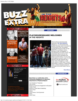Broadway Buzz- in the Heights