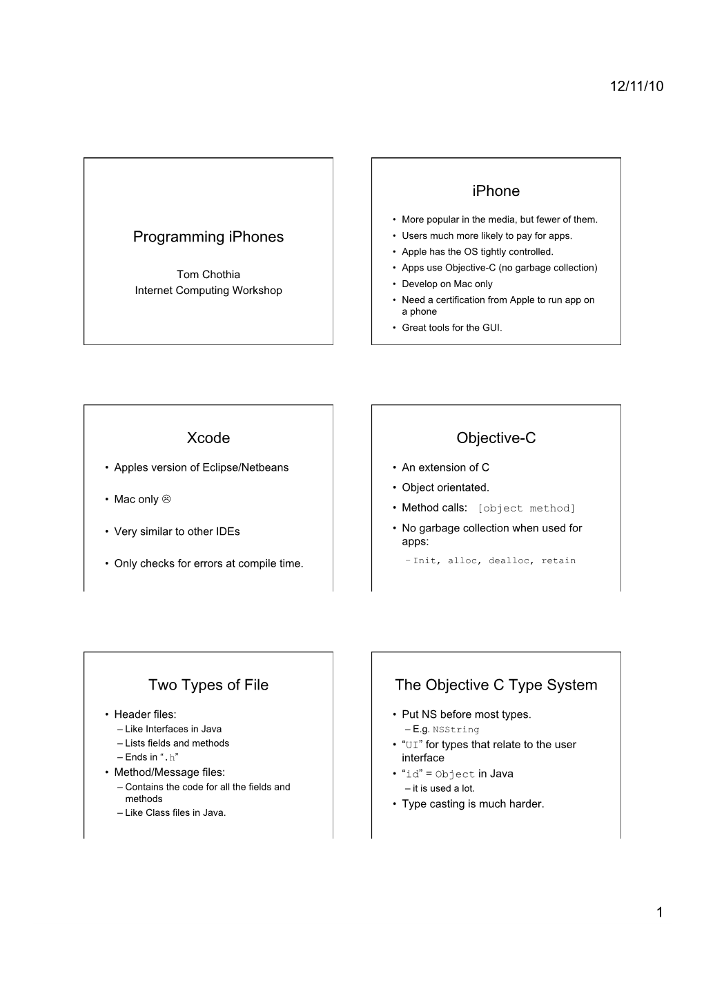 Programming Iphones Iphone Xcode Objective-C Two Types of File