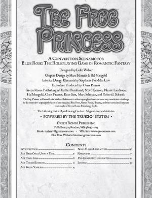 The Frog Princess Is a Scenario Designed to Be Run As a Nations