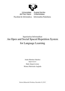 An Open and Social Spaced Repetition System for Language Learning