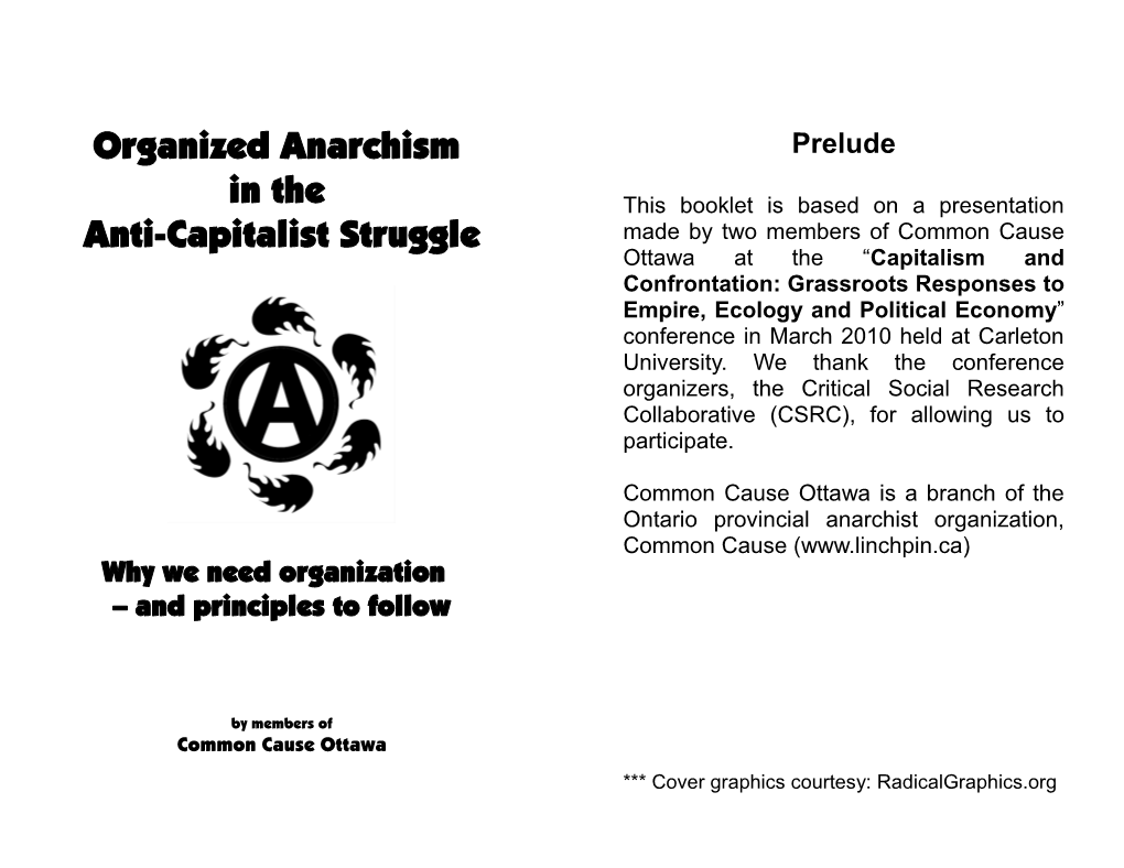 Organized Anarchism in the Anti-Capitalist Struggle
