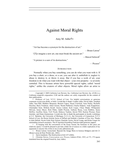 Against Moral Rights