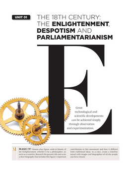 The 18Th Century: the Enlightenment, Despotism and Parliamentarianism