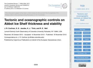 Tectonic and Oceanographic Controls on Abbot Ice Shelf