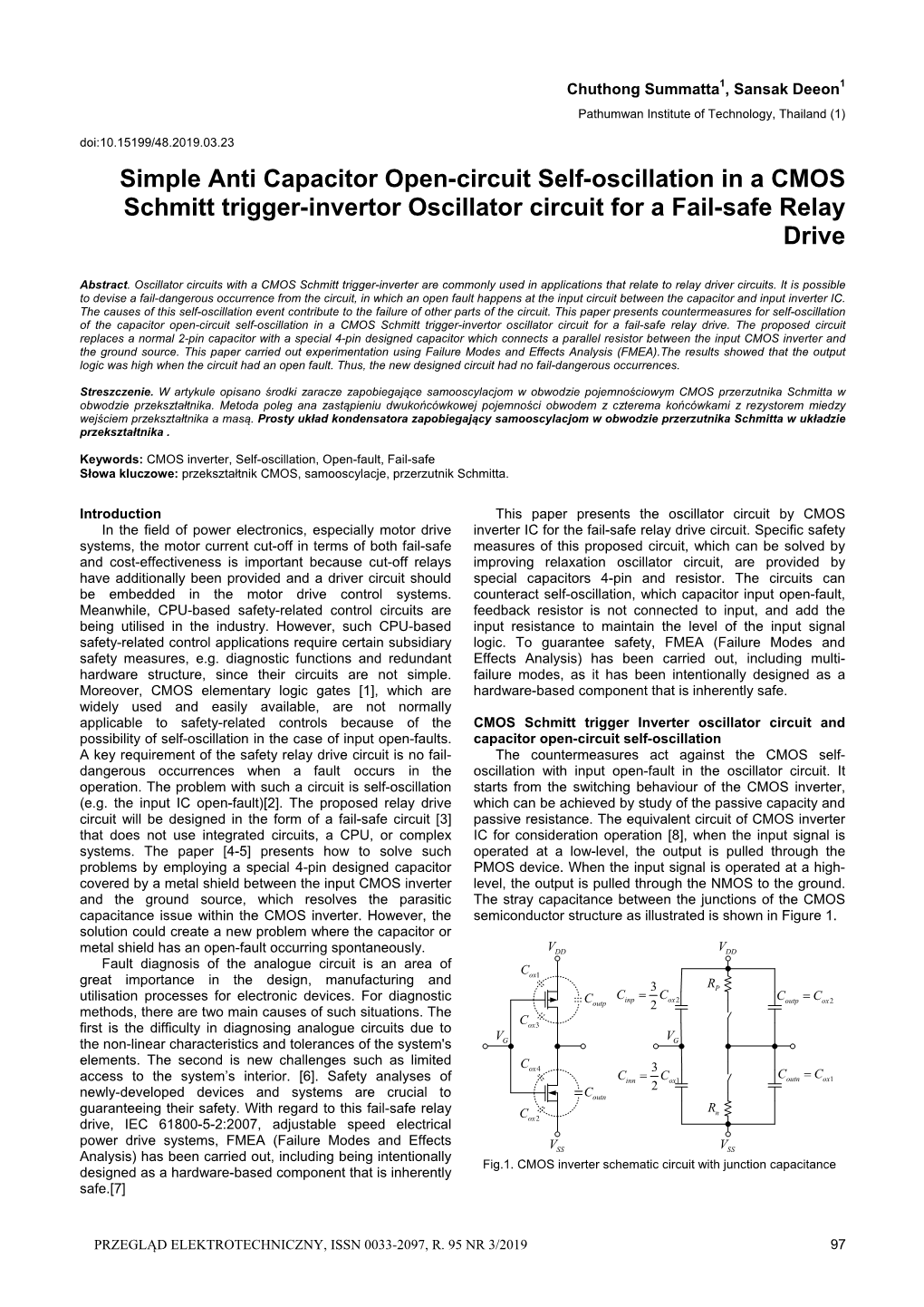 Simple Anti Capacitor Open-Circuit Self-Oscillation in a CMOS Schmitt Trigger-Invertor Oscillator Circuit for a Fail-Safe Relay Drive