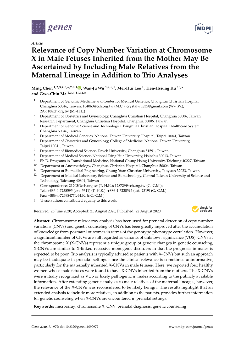 Relevance of Copy Number Variation at Chromosome X in Male Fetuses