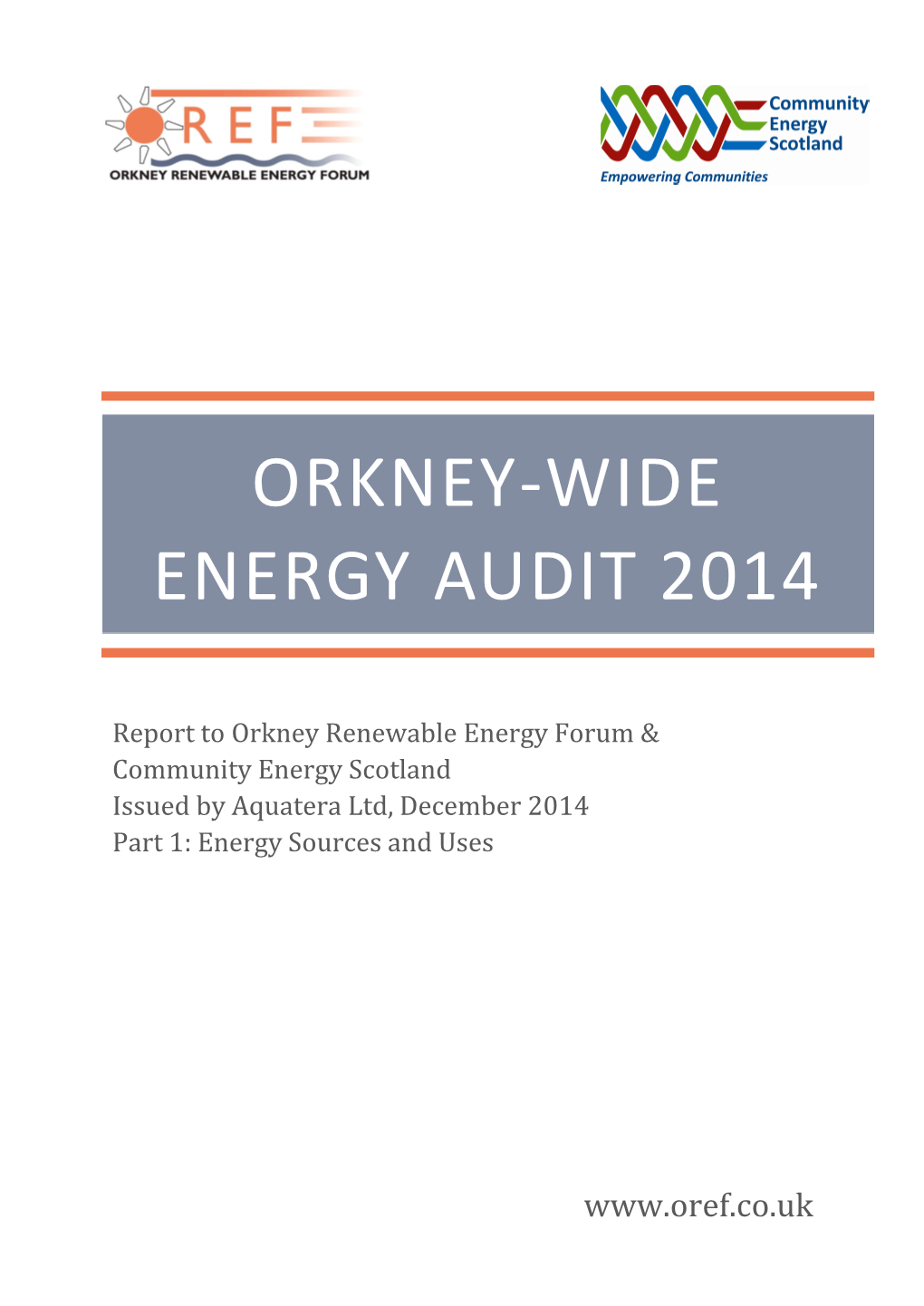 Orkney-Wide Energy Audit 2014