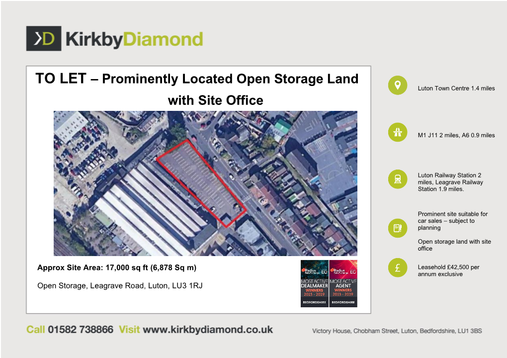 Prominently Located Open Storage Land with Site Office