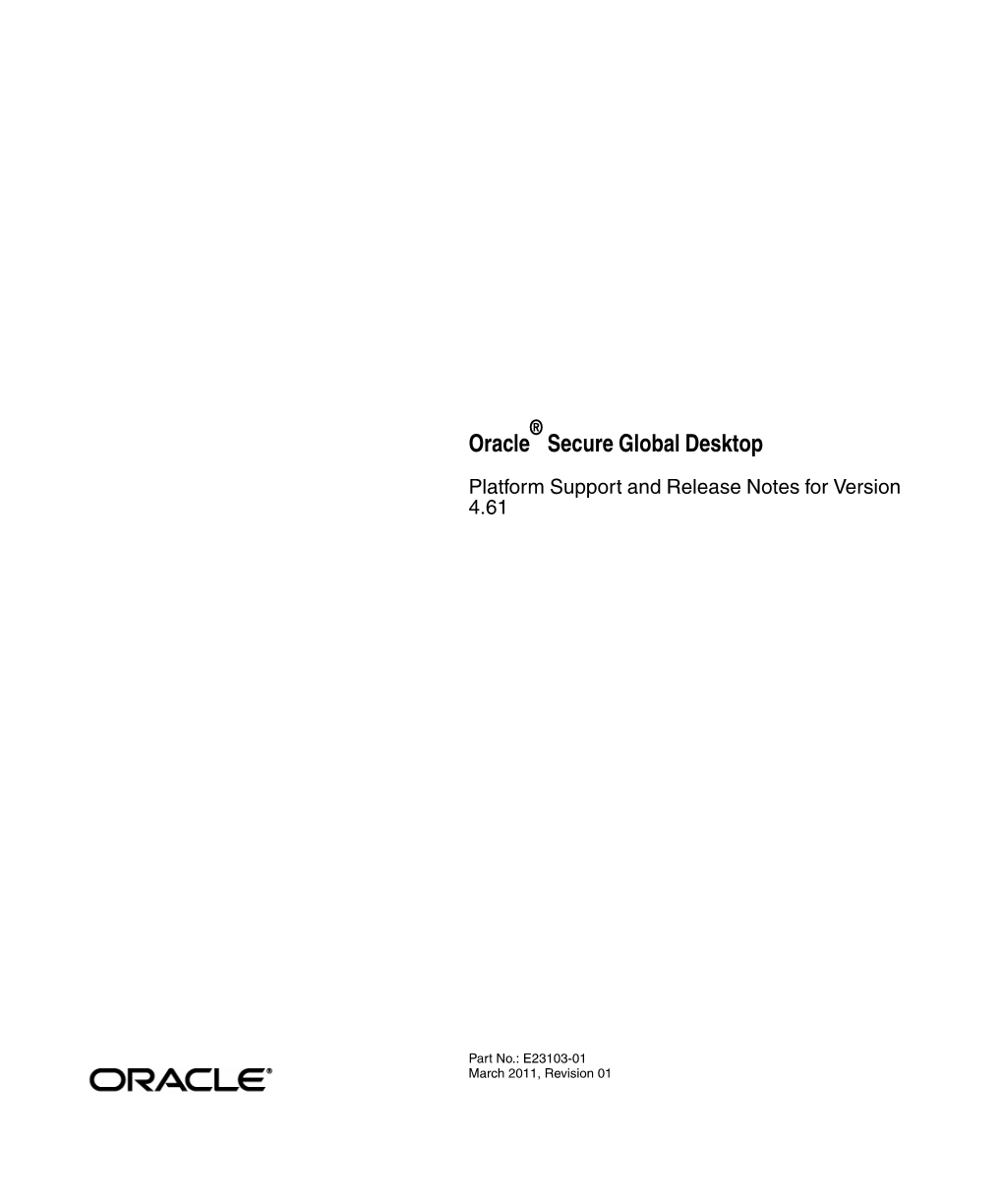 Oracle Secure Global Desktop 4.61 Platform Support and Release Notes