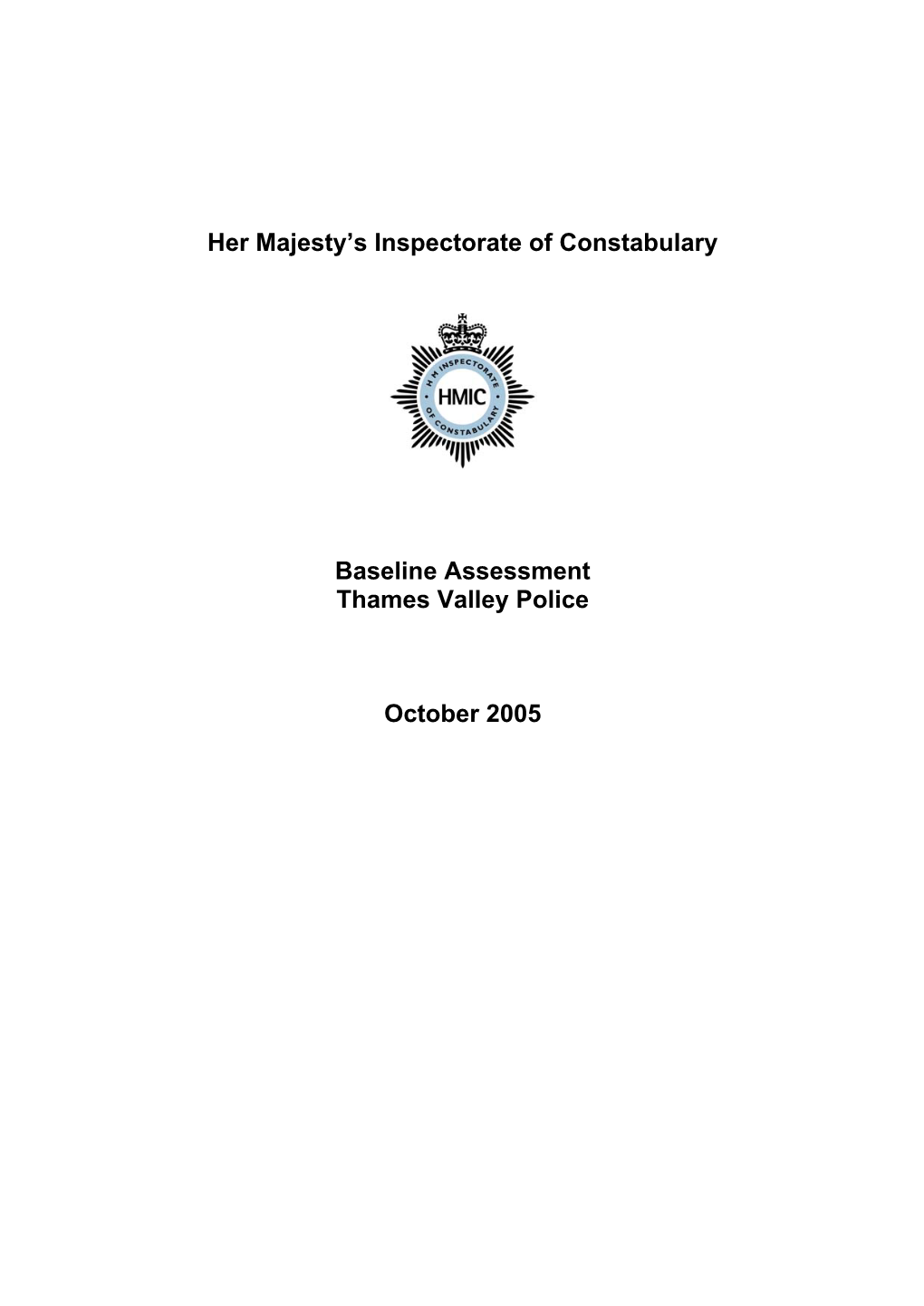 Thames Valley Baseline Assessment 2005