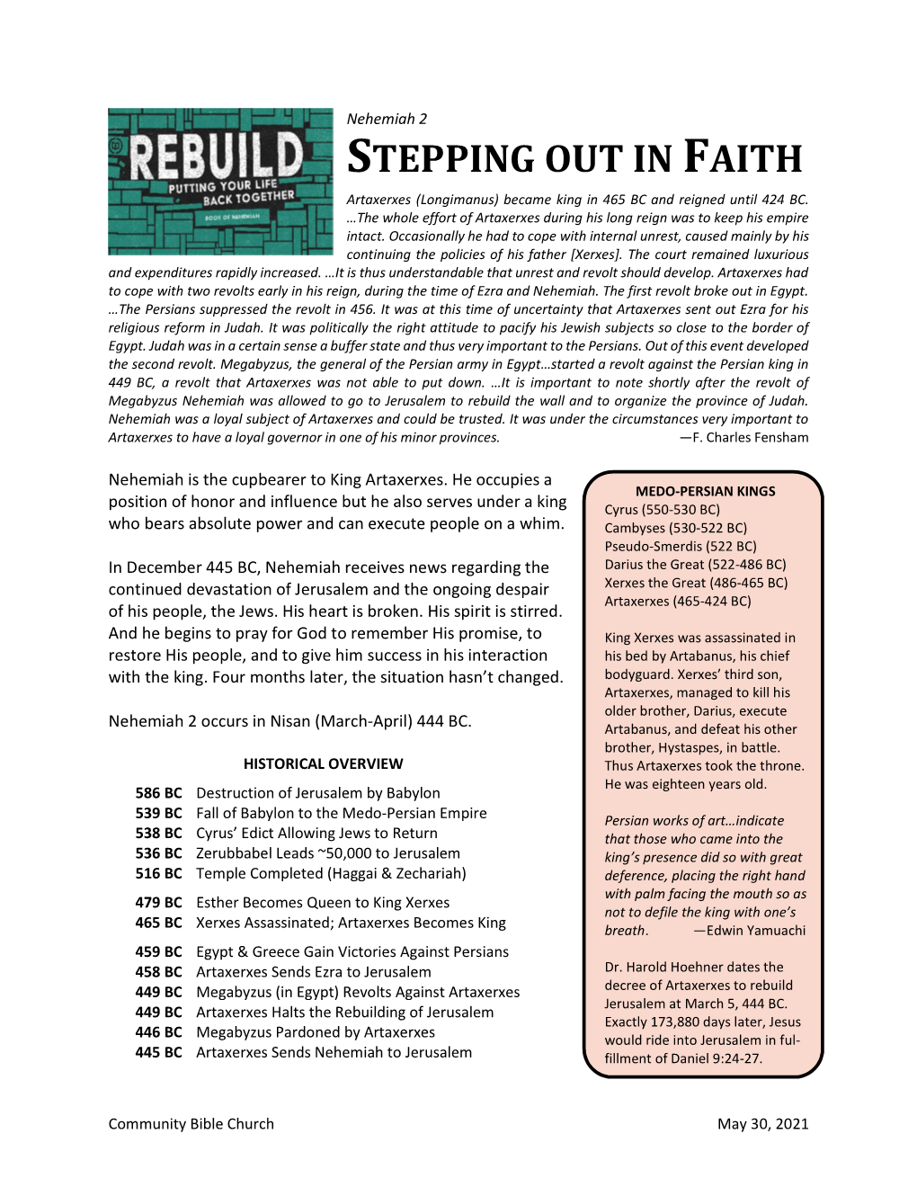 Stepping out in Faith