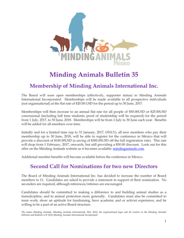 Minding Animals Bulletin 35