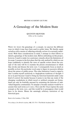 A Genealogy of the Modern State