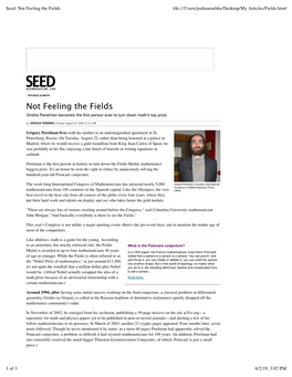 Seed: Not Feeling the Fields ﬁle:///Users/Joshuaroebke/Desktop/My Articles/Fields.Html
