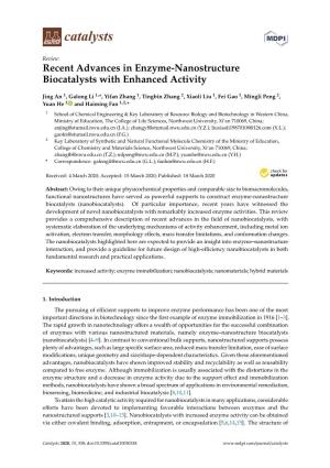 Recent Advances in Enzyme-Nanostructure Biocatalysts with Enhanced Activity