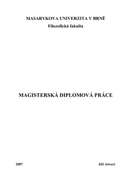 Magisterská Diplomová Práce