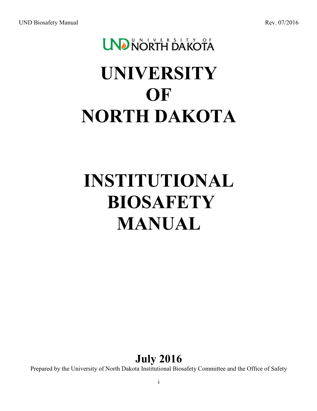 Institutional Biosafety Manual