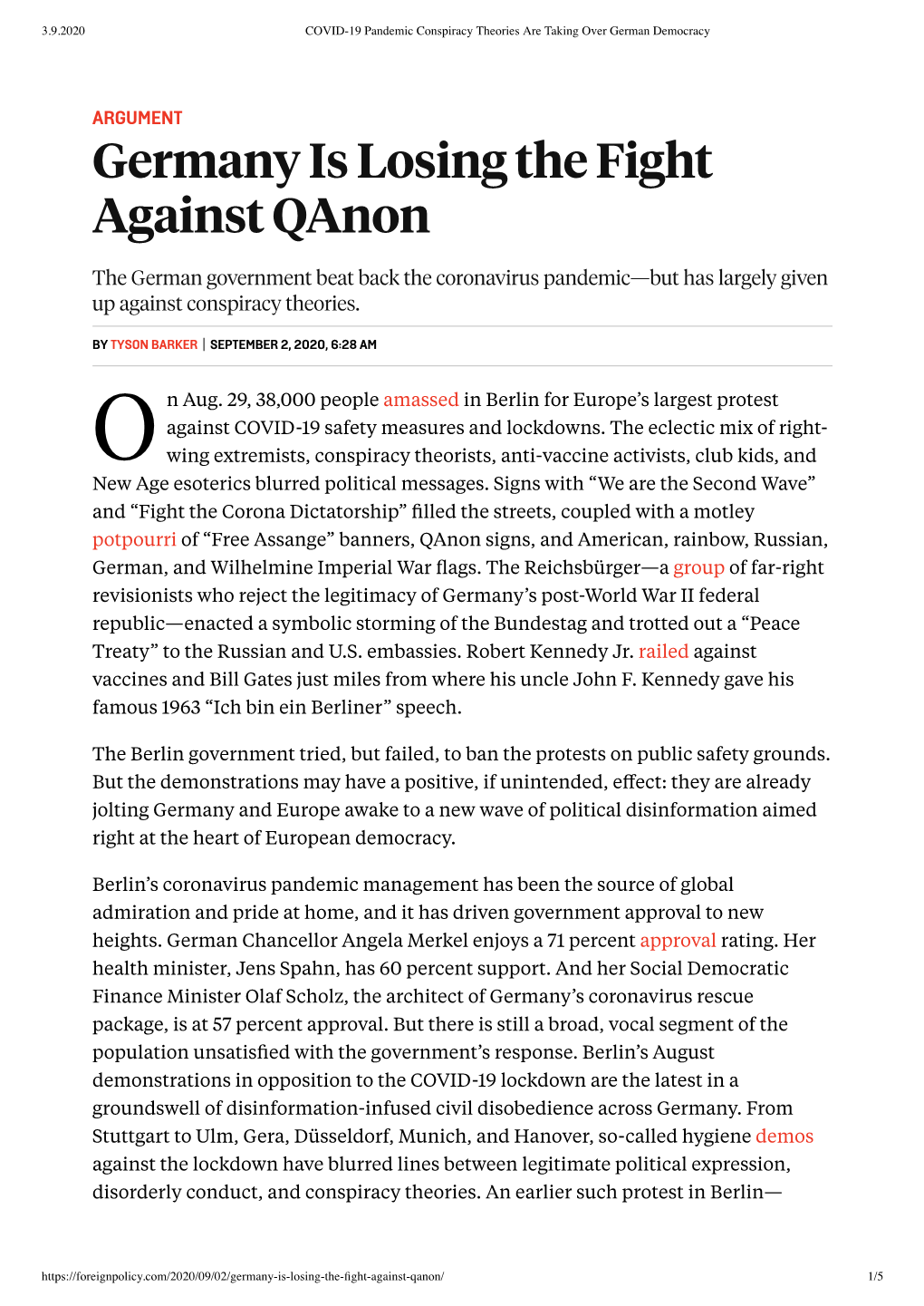 Germany Is Losing the Fight Against Qanon