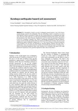 Surabaya Earthquake Hazard Soil Assessment