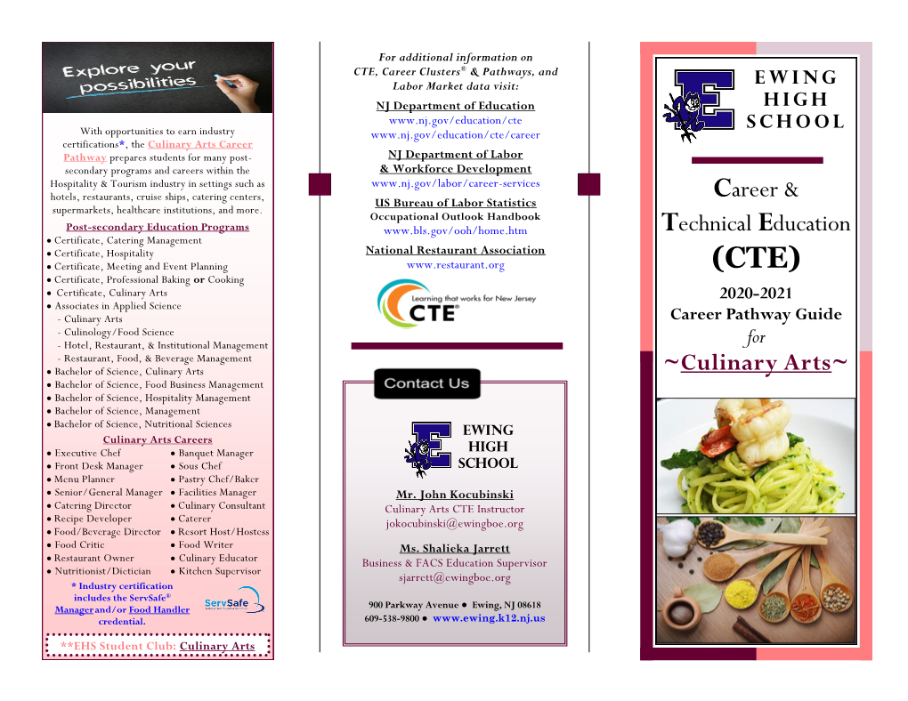 Career & Technical Education ~Culinary Arts~