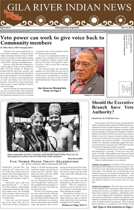Veto Power Can Work to Give Voice Back to Community Members by Mihio Manus, GRIN Managing Editor