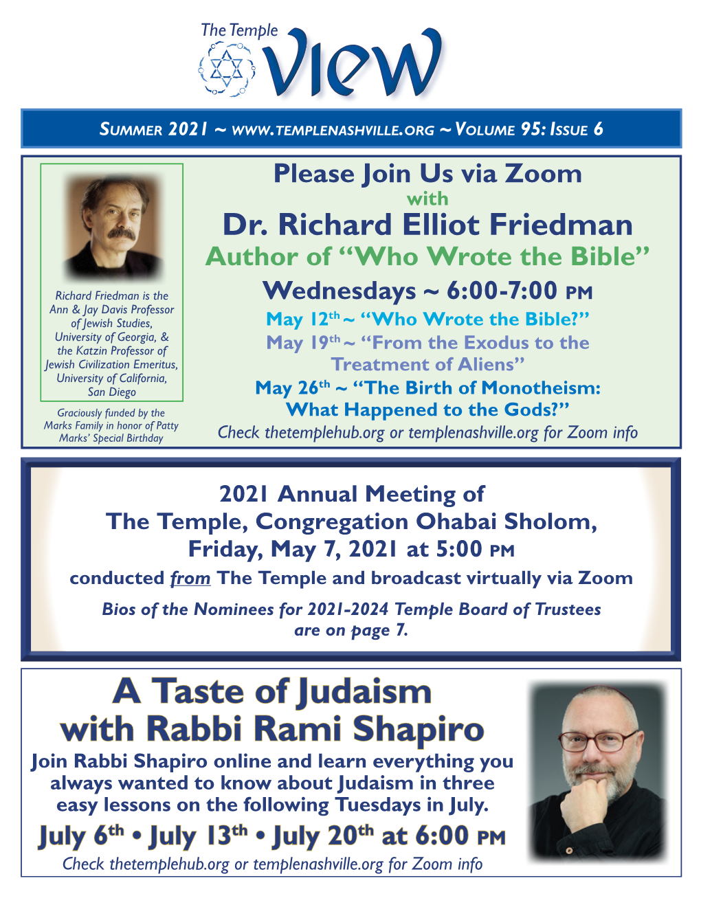 A Taste of Judaism with Rabbi Rami Shapiro