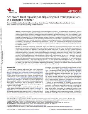 Are Brown Trout Replacing Or Displacing Bull Trout Populations In