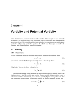 Vorticity and Potential Vorticity