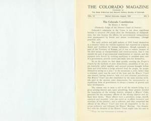 THE COLORADO MAGAZINE Published by the State Historical and Natural History Society of Colorado
