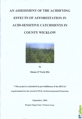 An Assessment of the Acidifying Effects Of