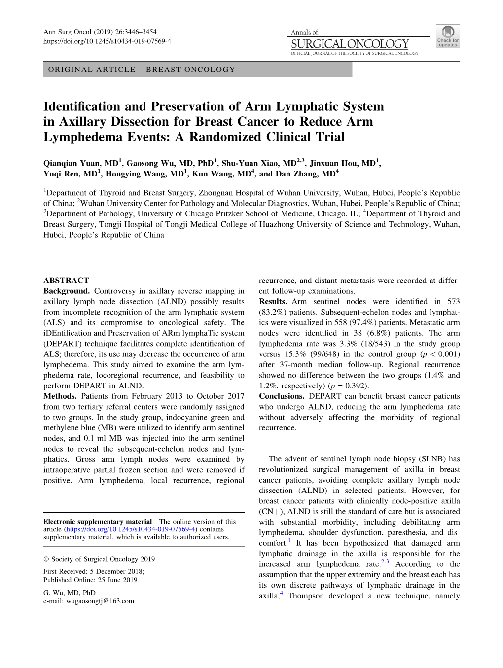 Identification and Preservation of Arm Lymphatic System in Axillary