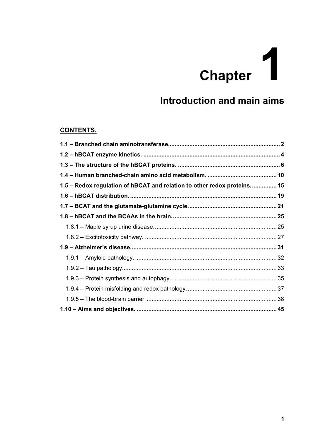 Chapter 1 Introduction and Main Aims